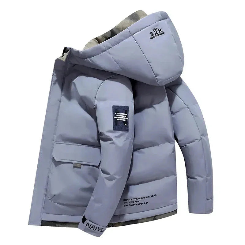 Camila black insulated puffer hooded jacket waterproof quilted winter coat for men and women