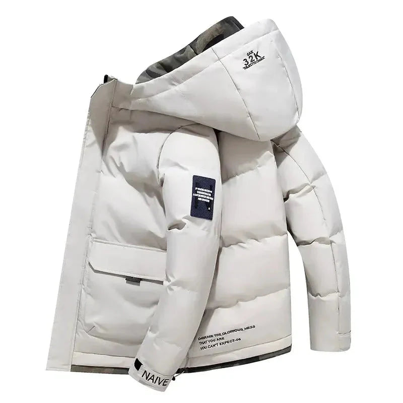 Camila black insulated puffer hooded jacket waterproof quilted winter coat for men and women