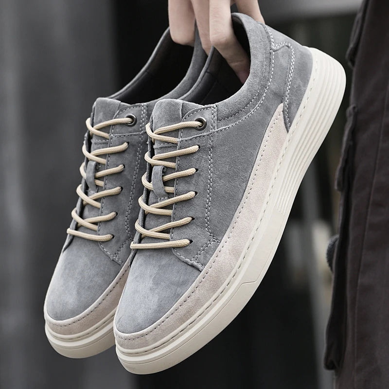 Camos suede sneakers in neutral tones, vintage-inspired streetwear style with cushioned breathable lining