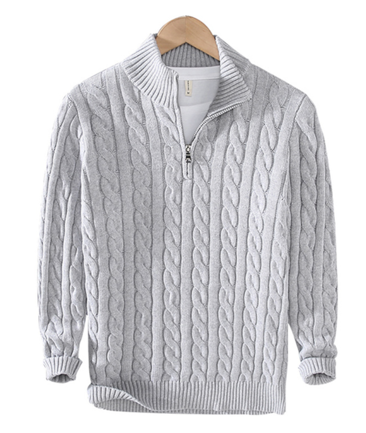 Kamil men's half-zip knit sweater classic style versatile everyday comfort with adjustable neckline