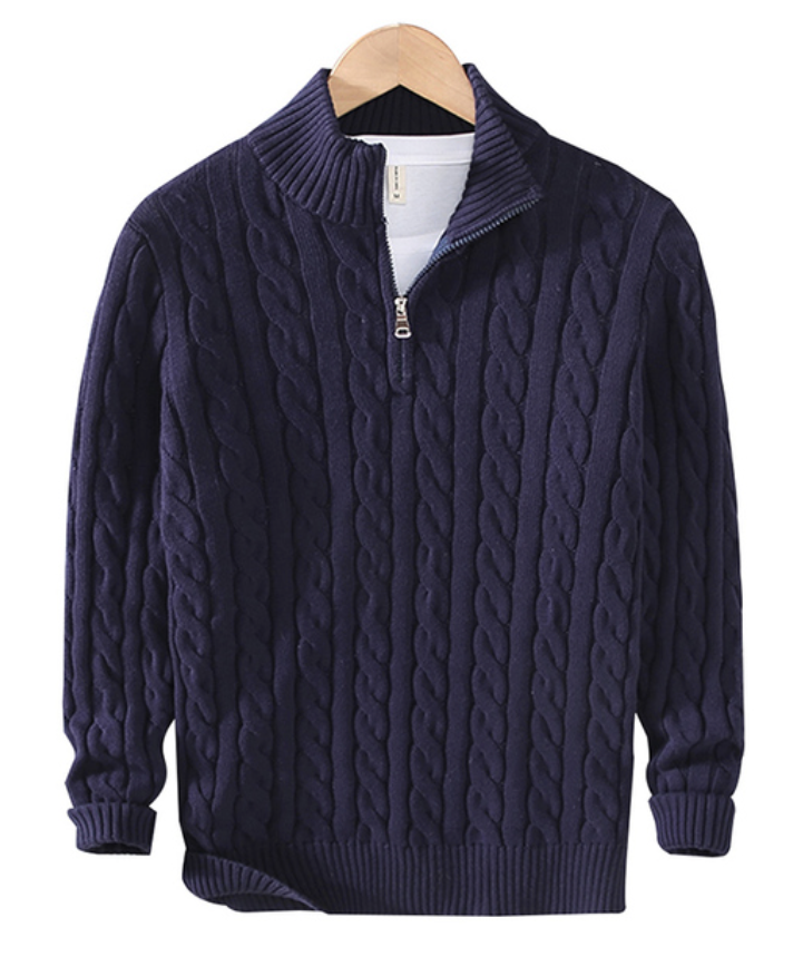 Kamil men's half-zip classic knit sweater timeless style versatile everyday comfort layering piece