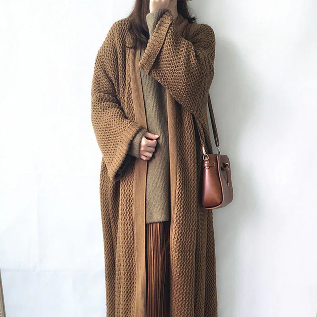 Harper women's oversized open-front winter cardigan bold color cozy casual layering everyday wear