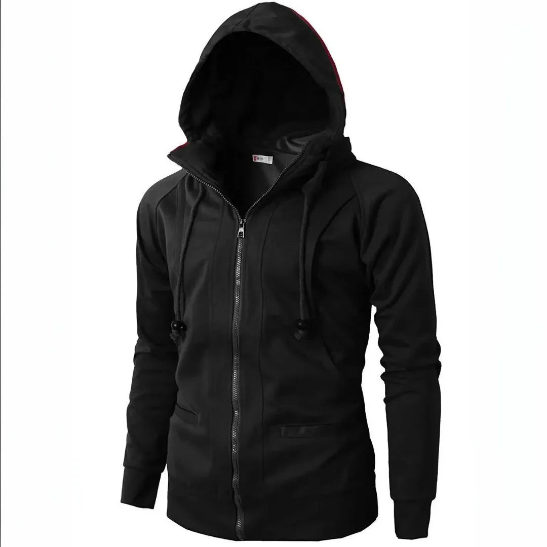 Carl unisex full-zip hoodie sleek fit kangaroo pockets cotton-poly blend everyday wear