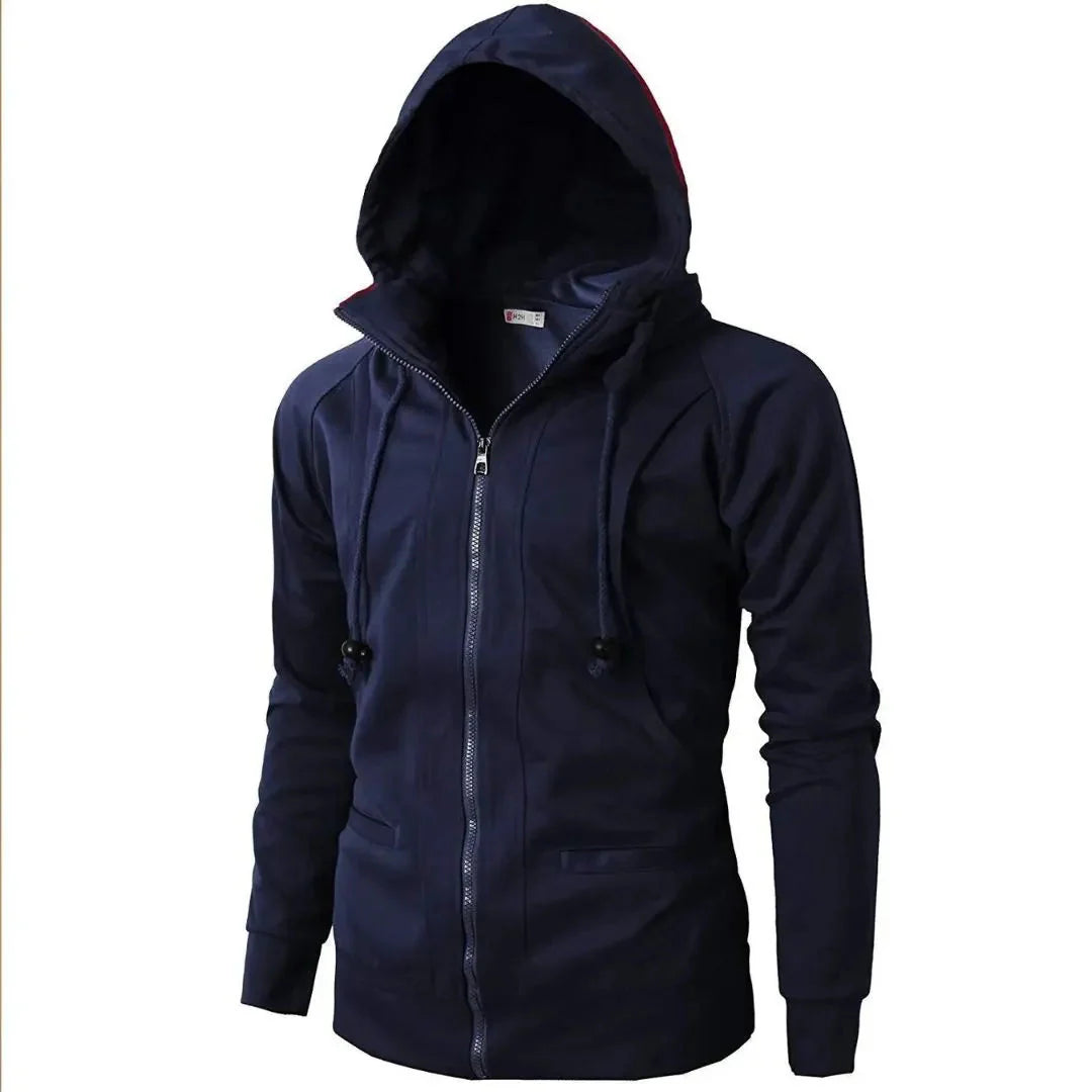 Carl unisex full-zip hoodie sleek fit kangaroo pockets premium cotton-poly everyday casual wear