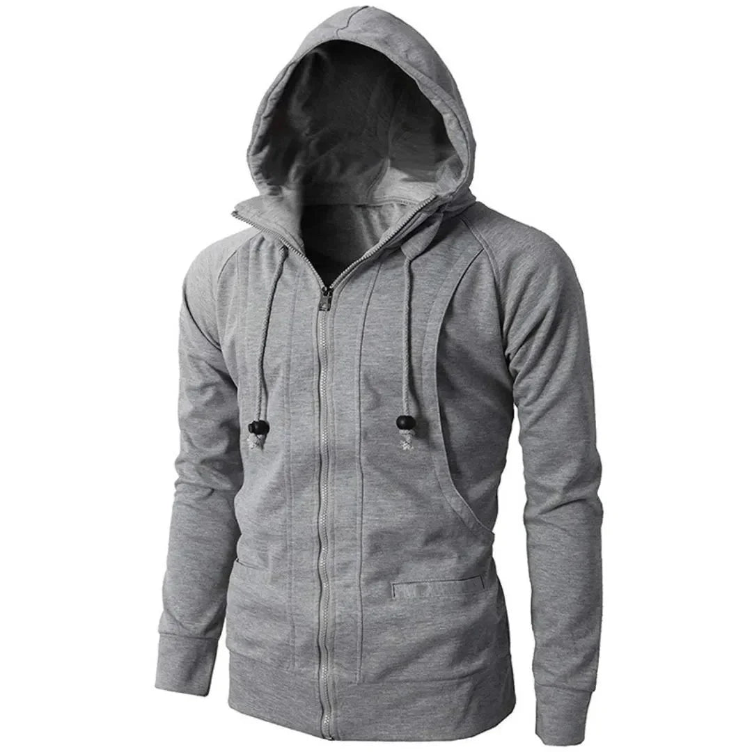 Carl unisex full-zip hoodie sleek fit kangaroo pockets soft cotton-poly everyday wear