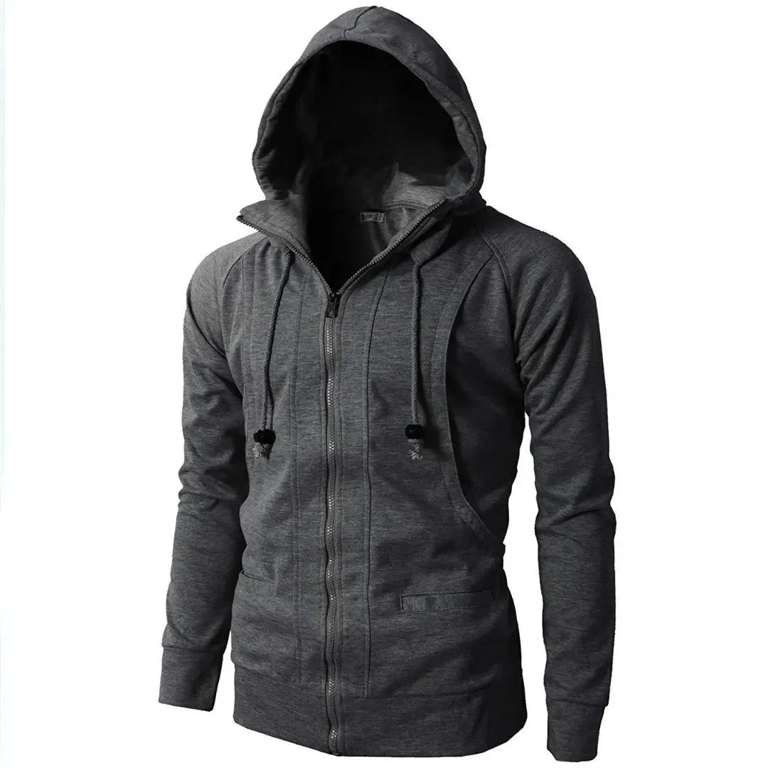 Carl unisex full-zip hoodie sleek fit kangaroo pockets soft cotton-poly everyday layer