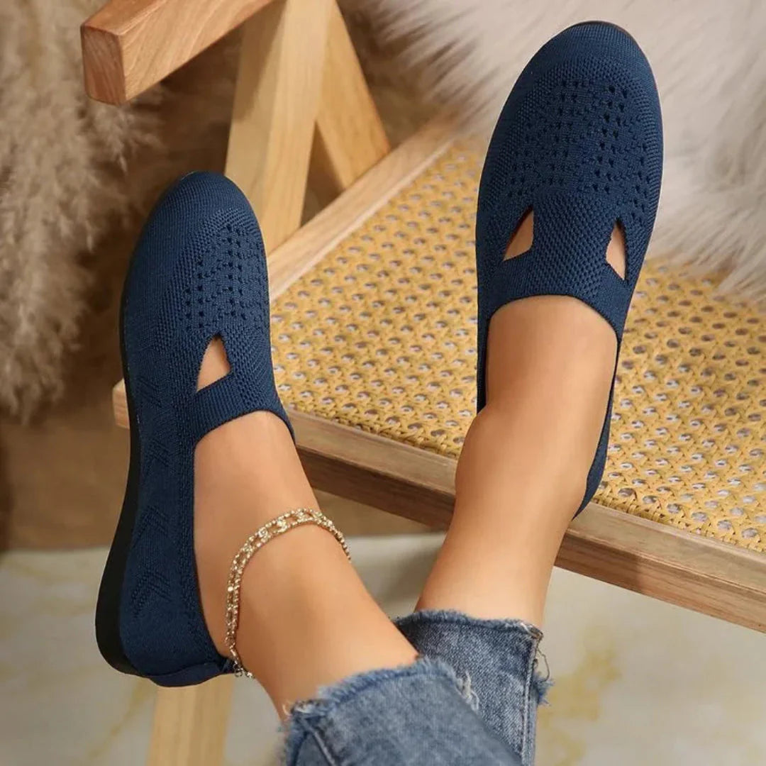 Carla slip-on orthopedic knit flats neutral stretch-knit upper all-day comfort everyday style