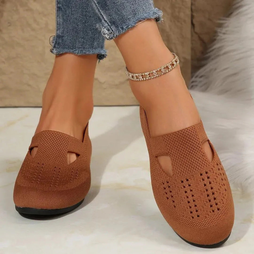 Carla slip-on orthopedic knit flats neutral tone stretch-knit upper all-day comfort everyday wear