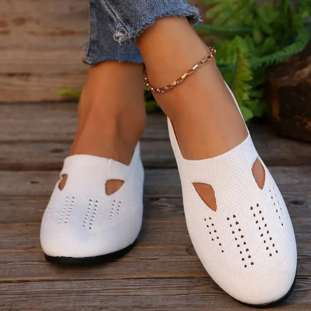Carla slip-on orthopedic knit flats neutral tone stretch-knit upper all-day comfort everyday style