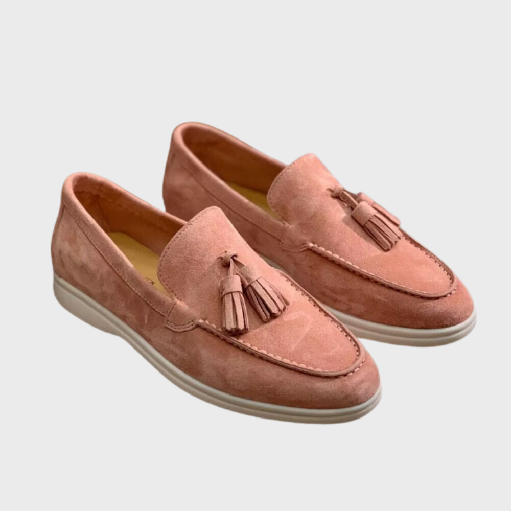 Men's black slip-on dress loafers with sleek silhouette and effortless professional style