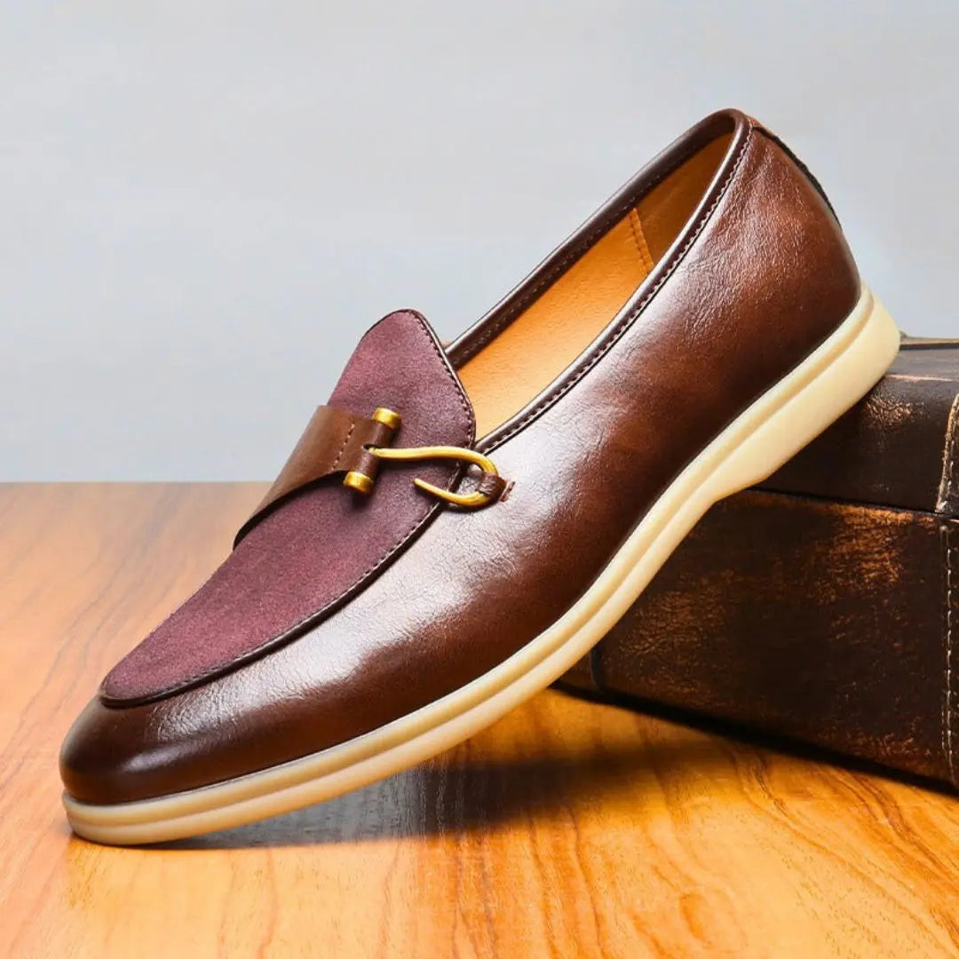 Cassian brown monk strap leather loafer with cushioned EVA insoles for all-day comfort