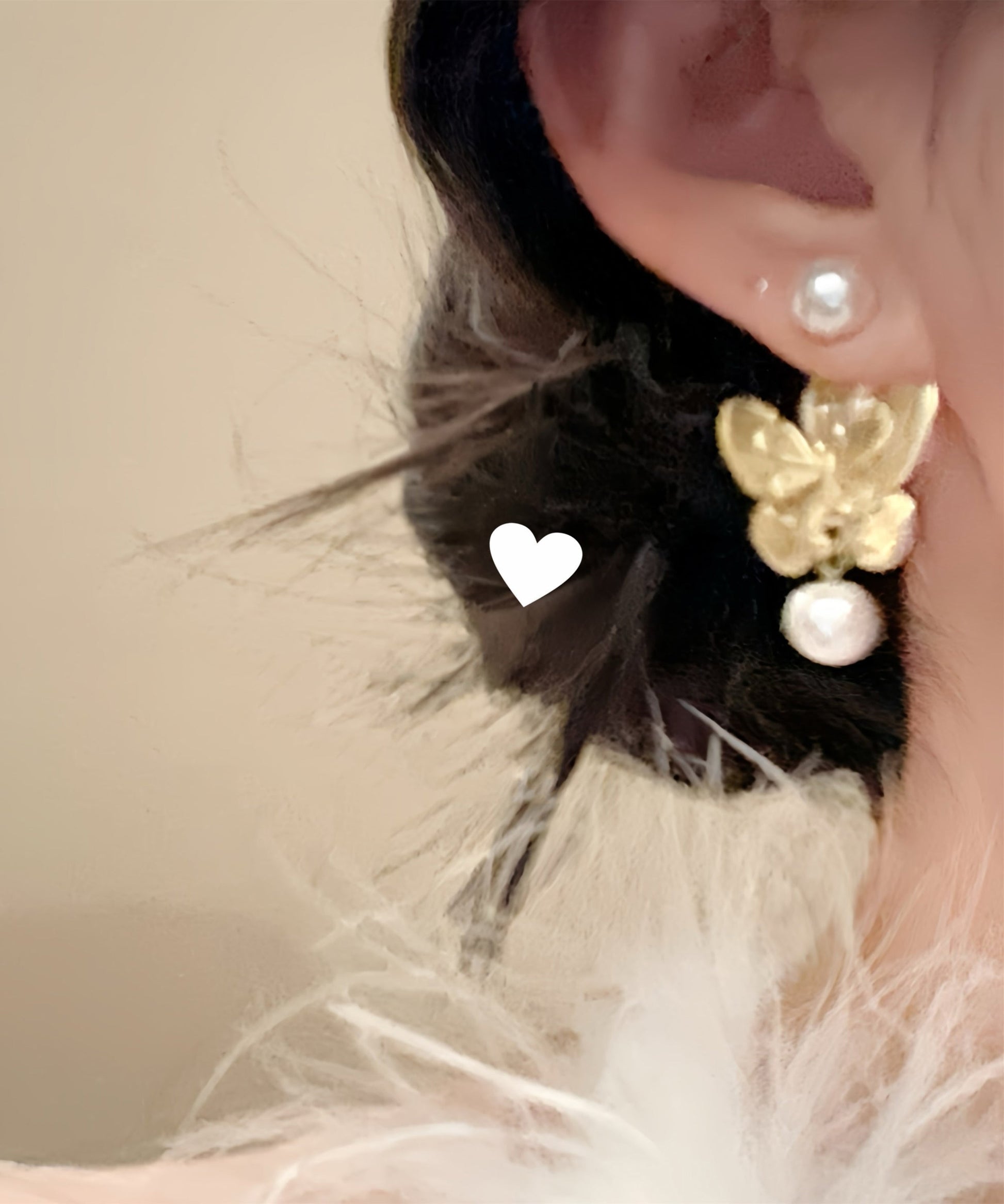 Boucles d'oreilles pendantes décontractées en alliage de cuivre doré avec perles et papillon - Urbann-Vibe