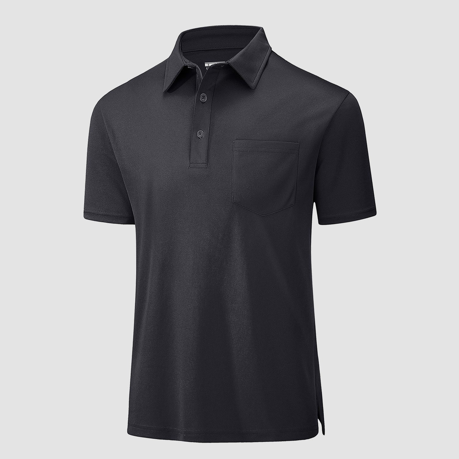 Men's lightweight breathable golf polo shirt quick-dry polyester with chest pocket classic fit