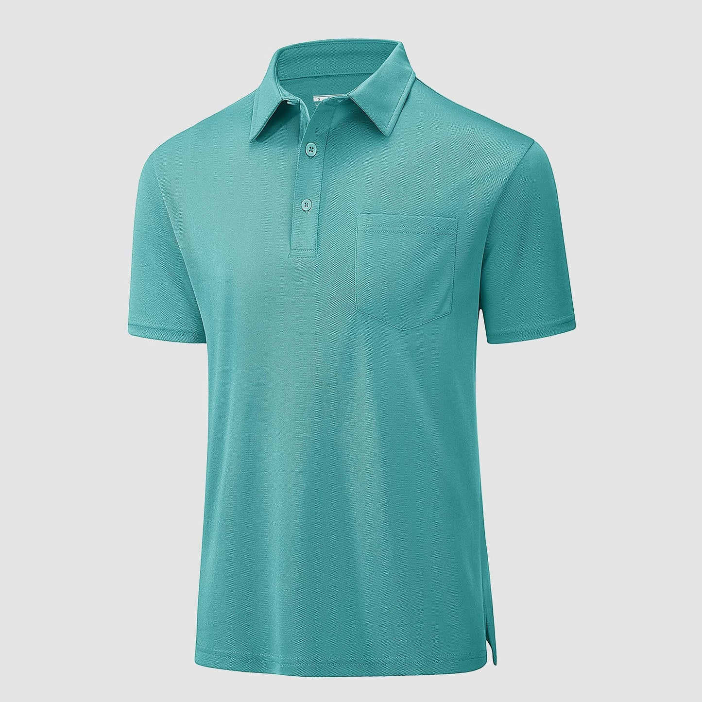 Men's lightweight quick-dry golf polo shirt breathable 100% polyester with chest pocket