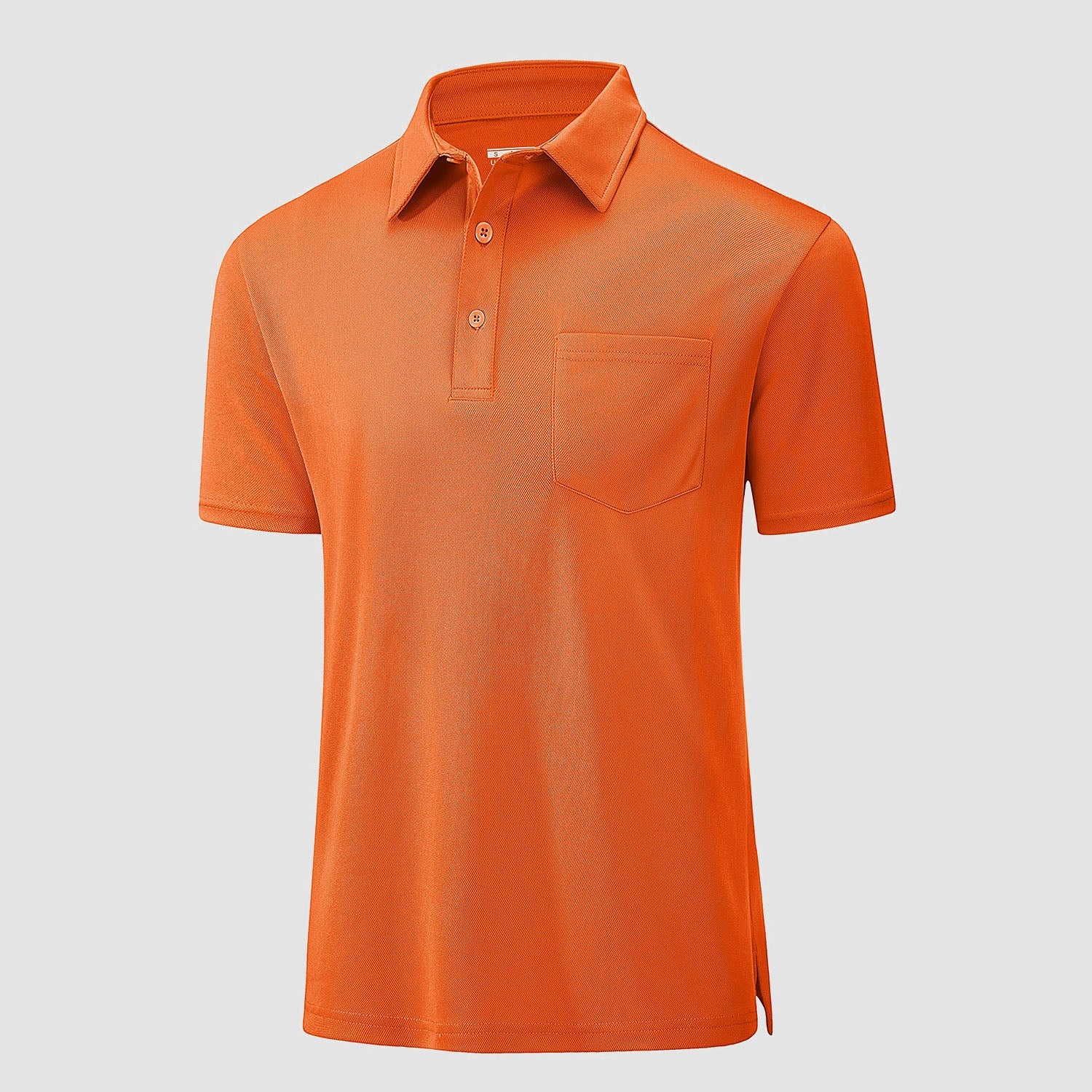 Men's quick-dry golf polo shirt lightweight breathable polyester with chest pocket, classic fit