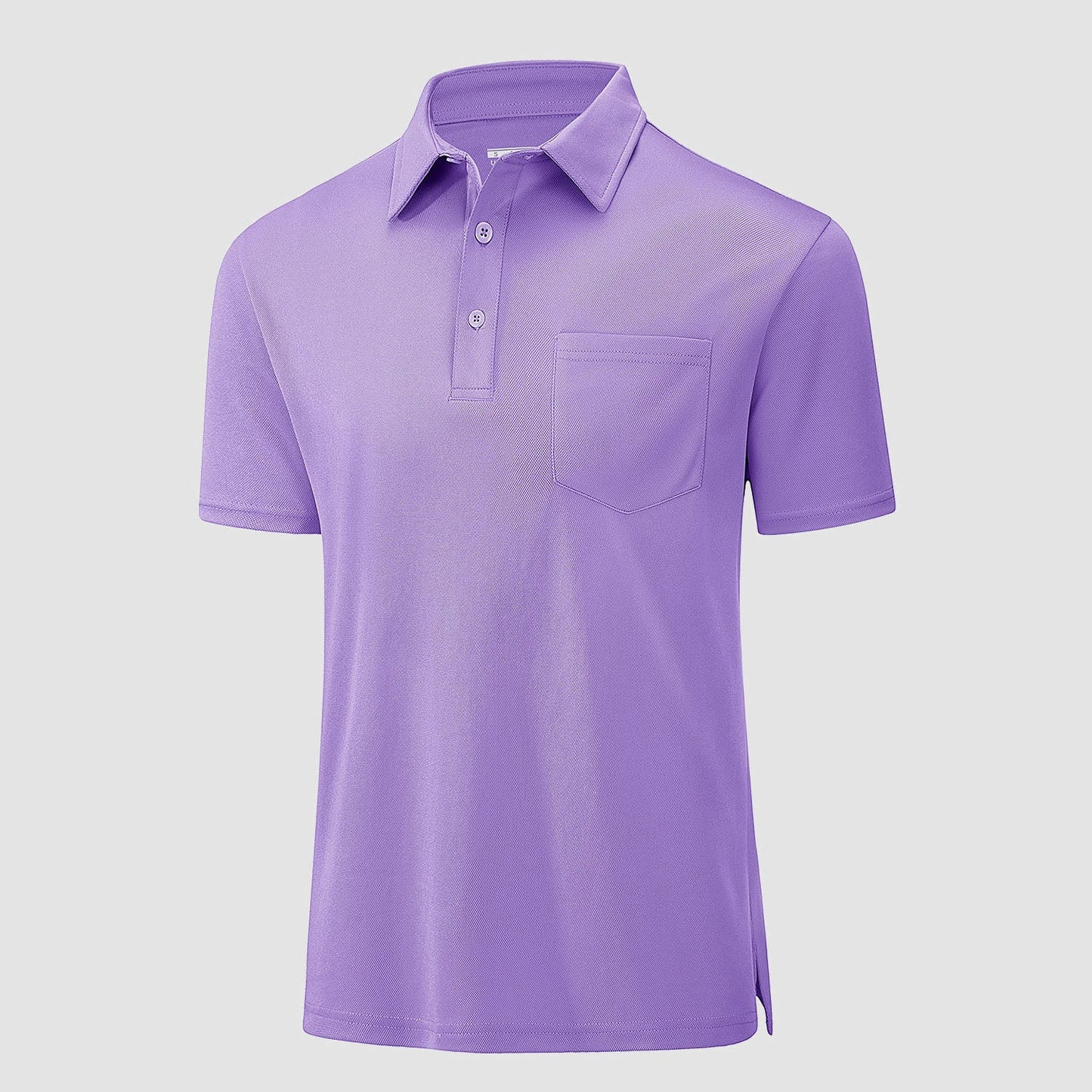 Men's quick-dry golf polo shirt lightweight breathable polyester with chest pocket, classic fit