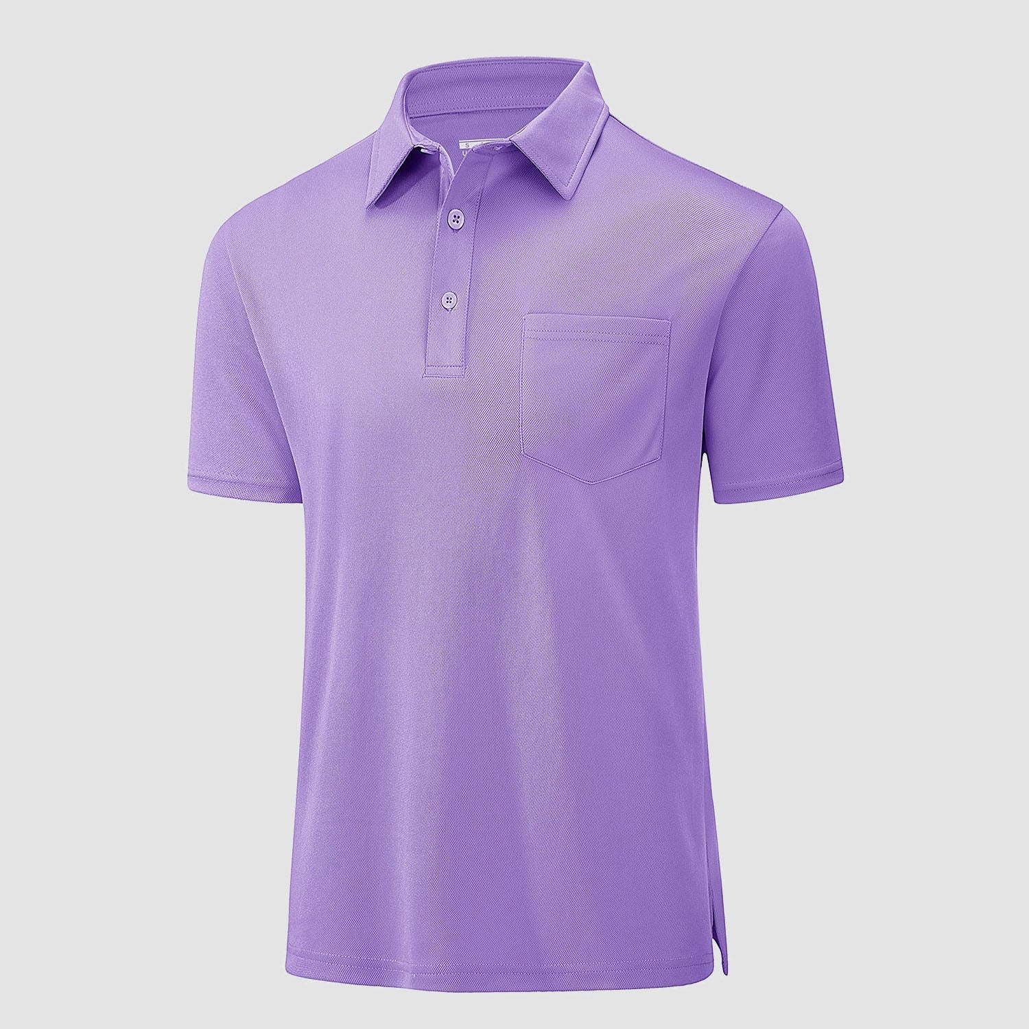 Men's quick-dry golf polo shirt lightweight breathable polyester with chest pocket, classic fit