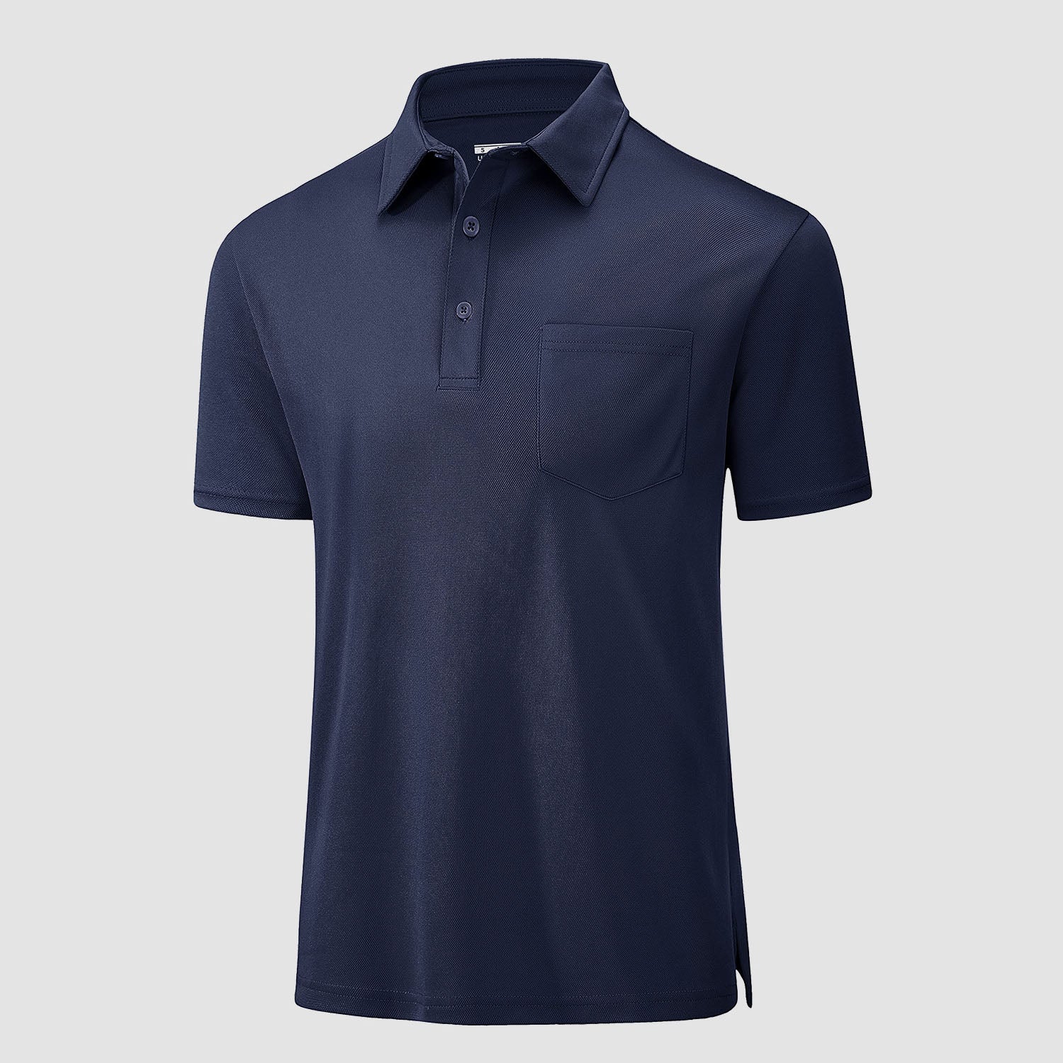 Men's quick-dry golf polo shirt lightweight breathable polyester with chest pocket, classic fit