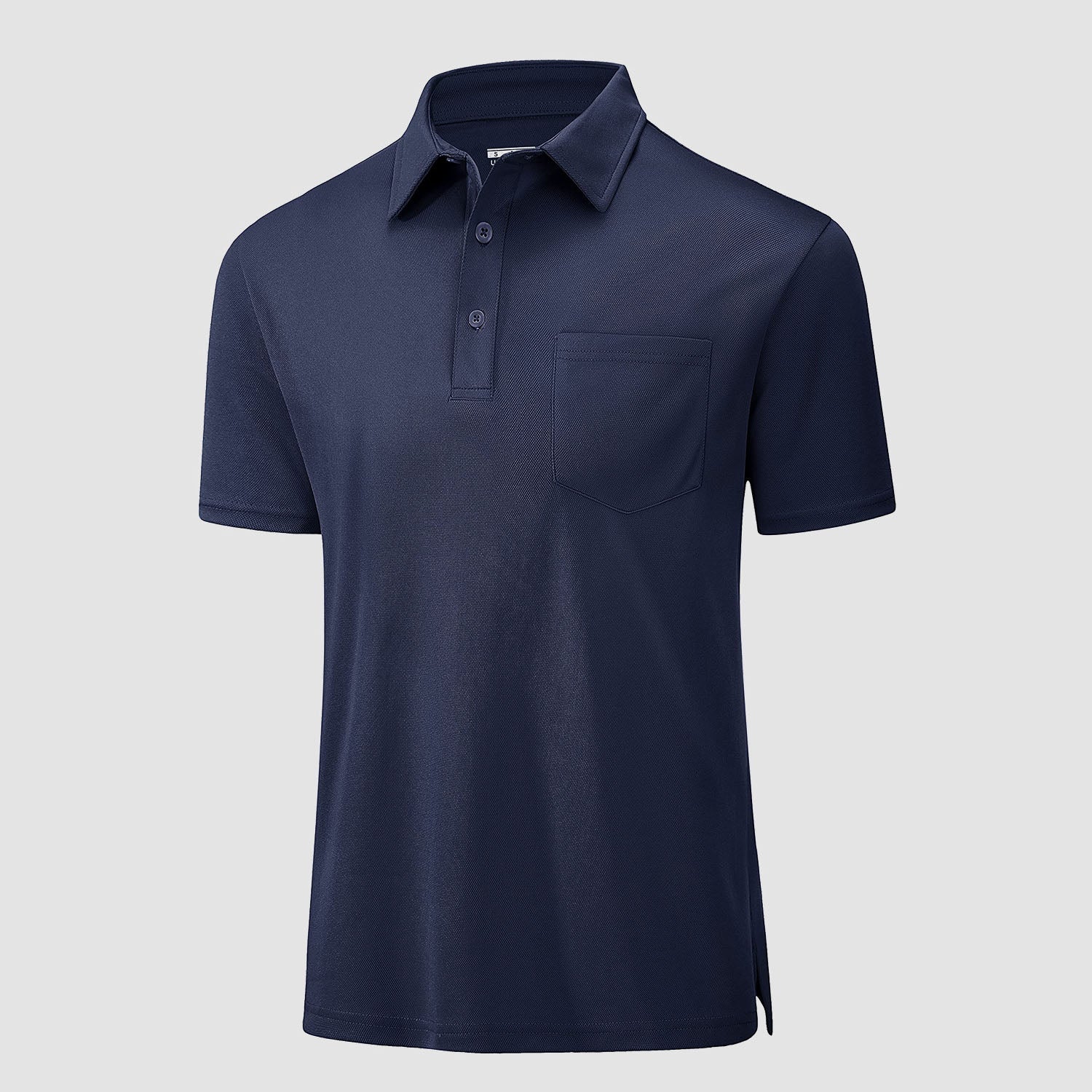 Men's quick-dry golf polo shirt lightweight breathable polyester with chest pocket, classic fit