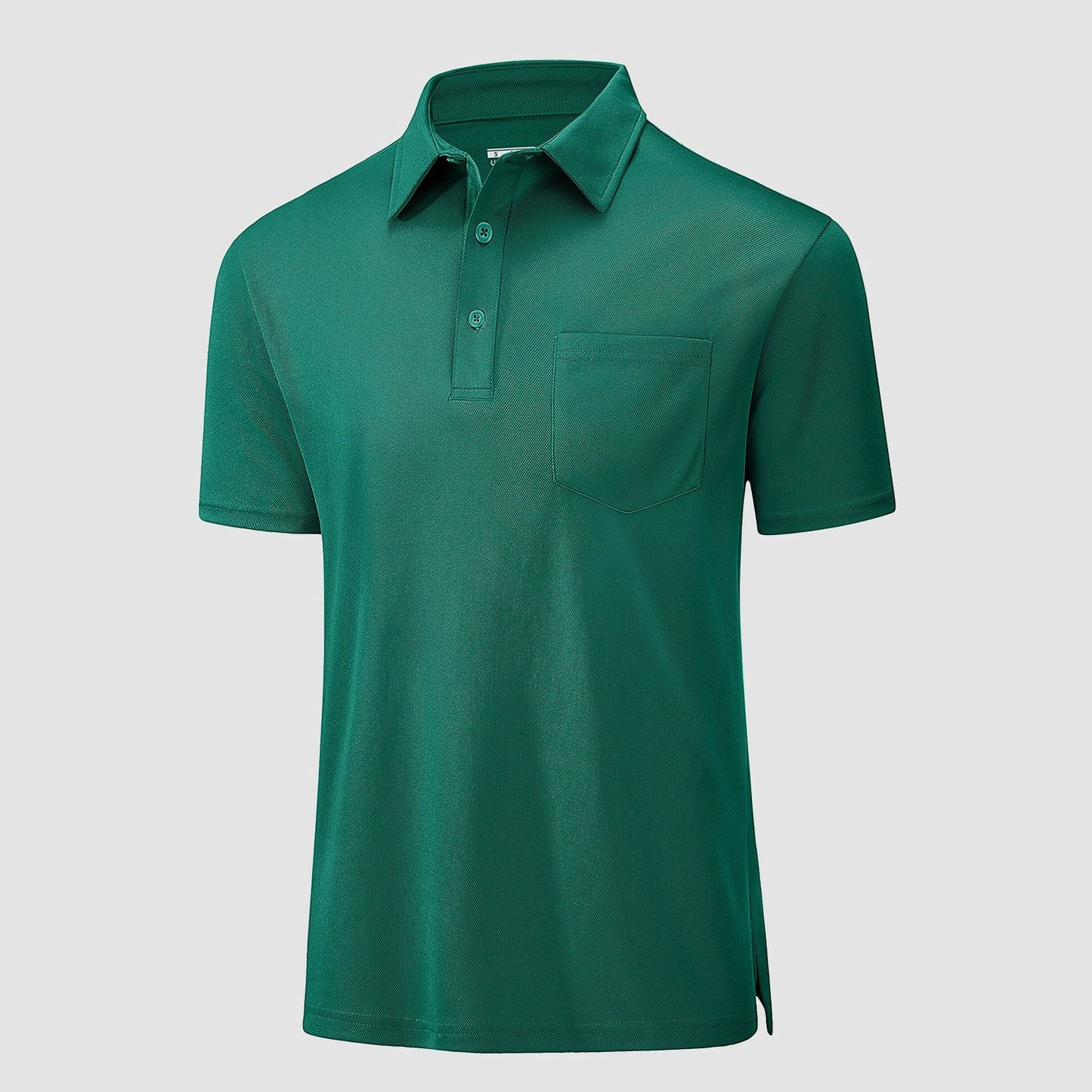 Men's lightweight quick-dry golf polo shirt breathable polyester with chest pocket for active wear