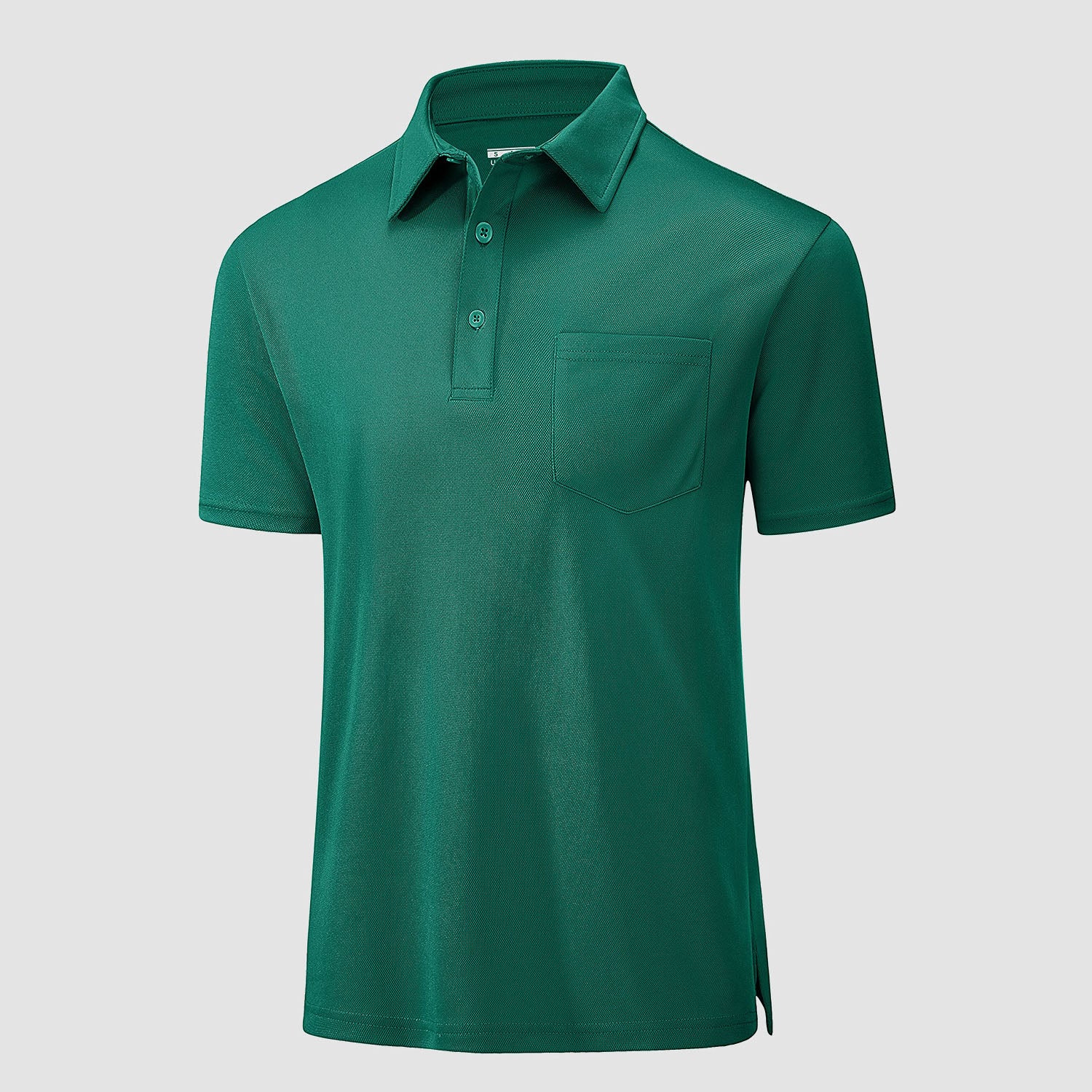 Men's lightweight quick-dry golf polo shirt breathable polyester with chest pocket for active wear