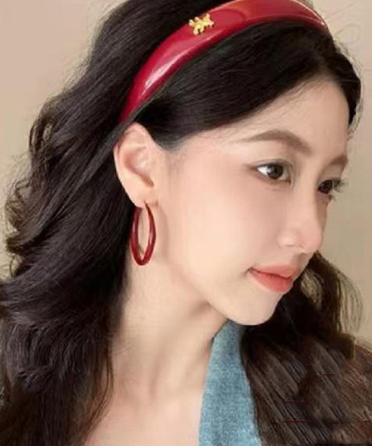 Boucles d'oreilles créoles décontractées en argent sterling rouge - Urbann-Vibe