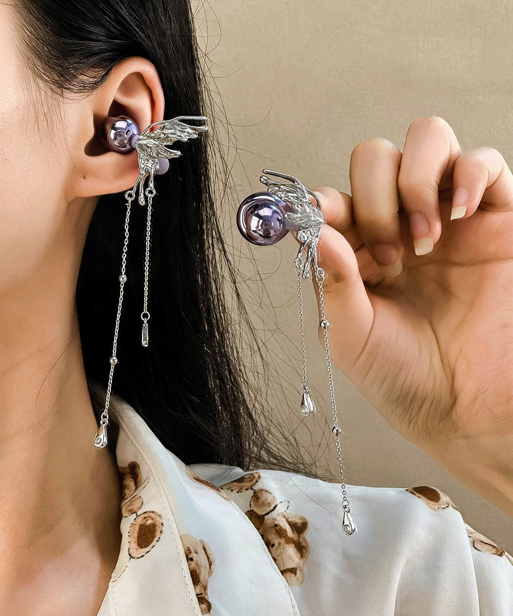 Boucles d'oreilles pendantes papillon à pompon en soie et cuivre, style décontracté - Urbann-Vibe