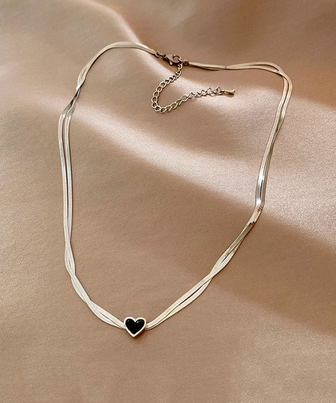 Collier pendentif double couche en argent sterling et soie décontractée - Urbann-Vibe