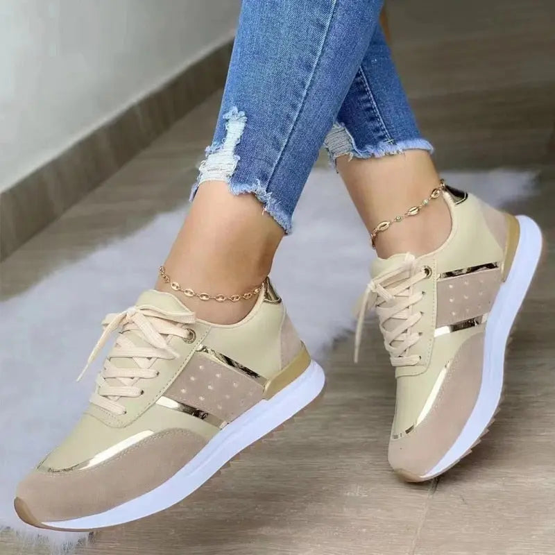 Women's lightweight casual sneakers in white minimalist design with cushioned sole for all-day comfort