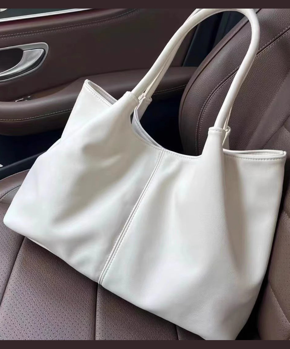 Sac à main décontracté en similicuir blanc de grande capacité - Urbann-Vibe