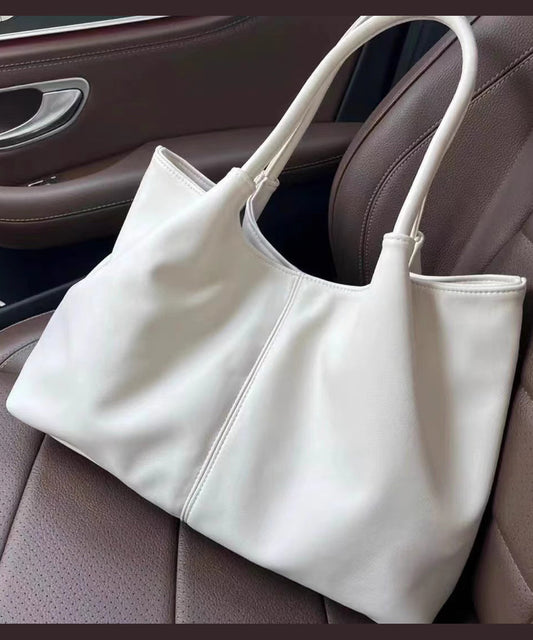 Sac à main décontracté en similicuir blanc de grande capacité - Urbann-Vibe
