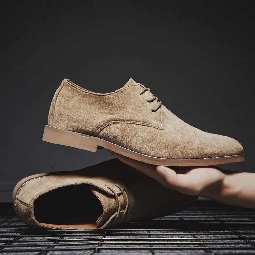 Men's brown premium cow suede Oxford shoes classic silhouette with all-day comfort formal wear