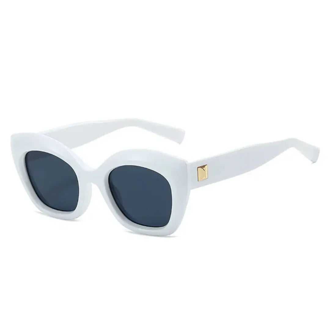 Women's bold sculpted cat-eye sunglasses with UV400 lenses, timeless feminine statement style