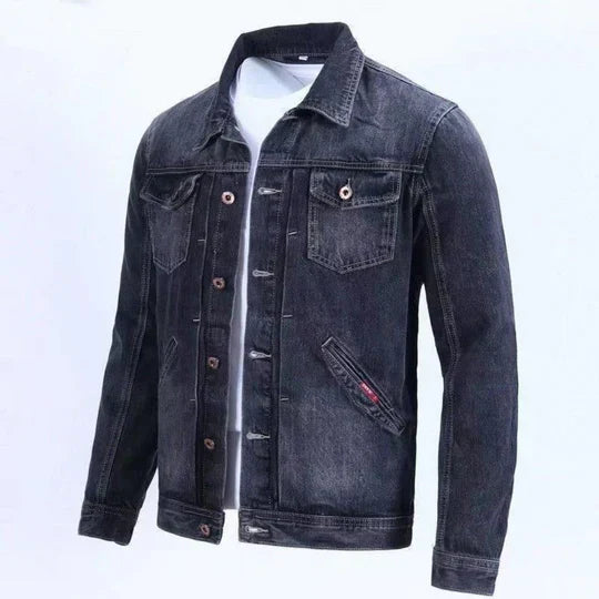 Reinhard men's classic blue denim jacket with timeless silhouette and durable everyday fabric