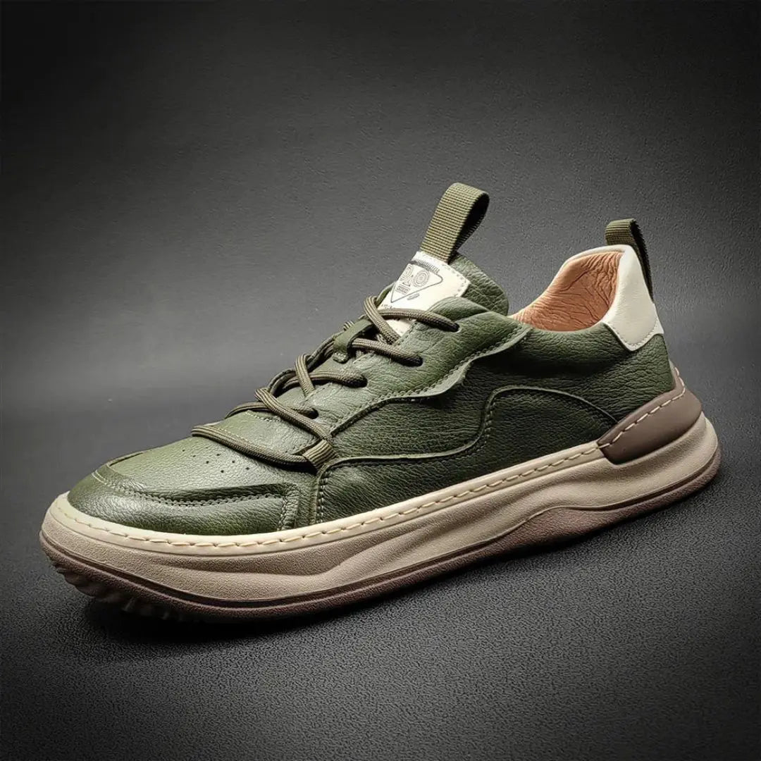 Charlie Cowhide premium Italian leather sneakers, lightweight cushioned sole, versatile casual formal style