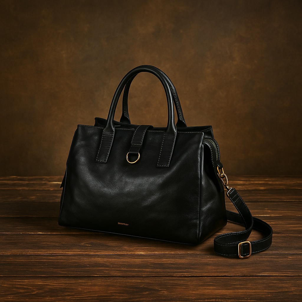 Tan brown structured leather satchel handbag with gold-tone hardware, timeless Kelly silhouette