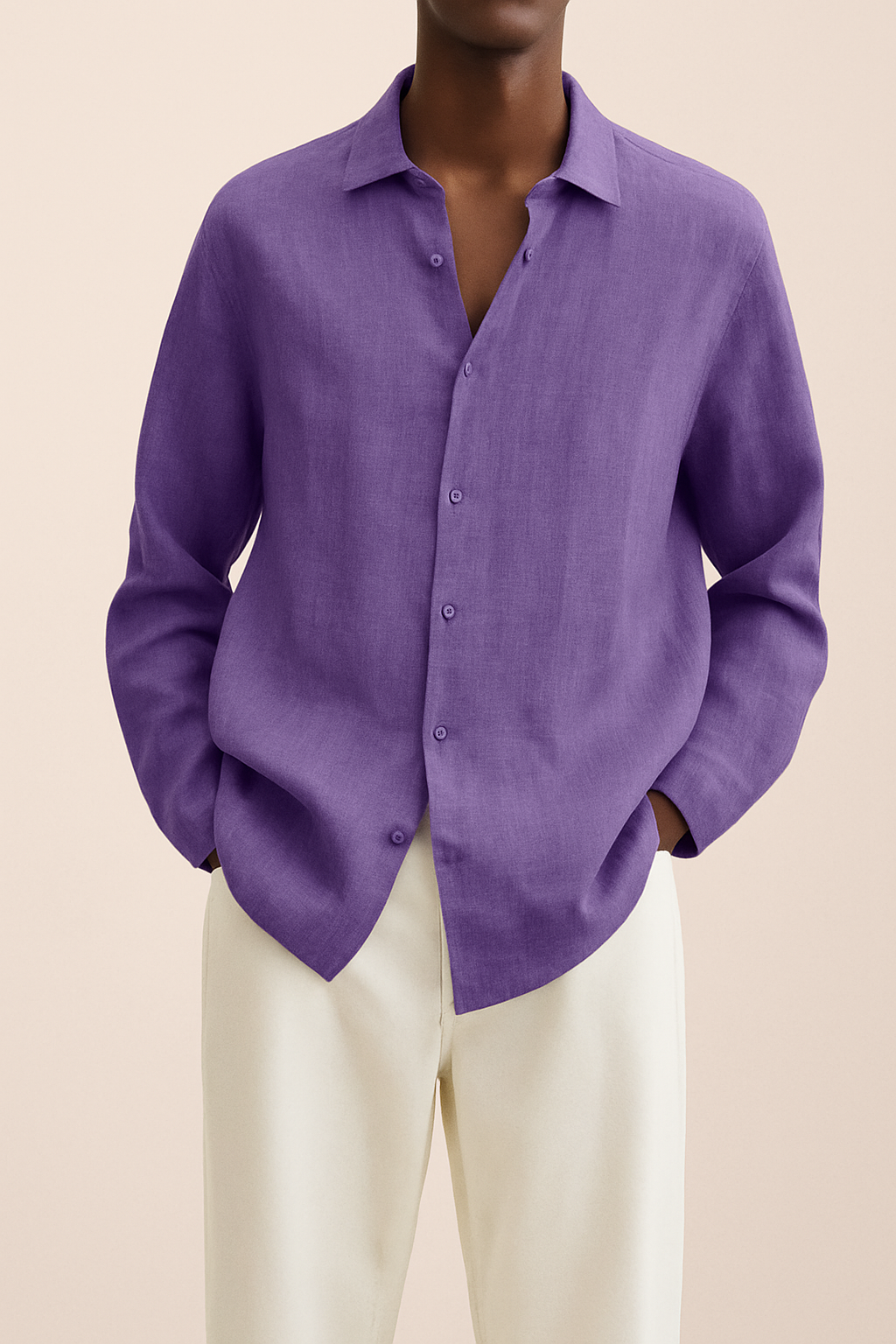 Men's Albert natural linen shirt relaxed everyday fit breathable fabric easy to style