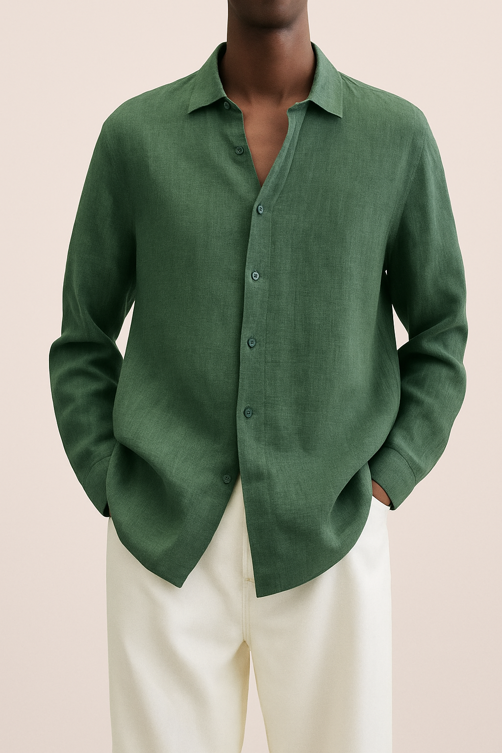 Men's natural linen shirt Albert relaxed fit breathable everyday wear easy to style