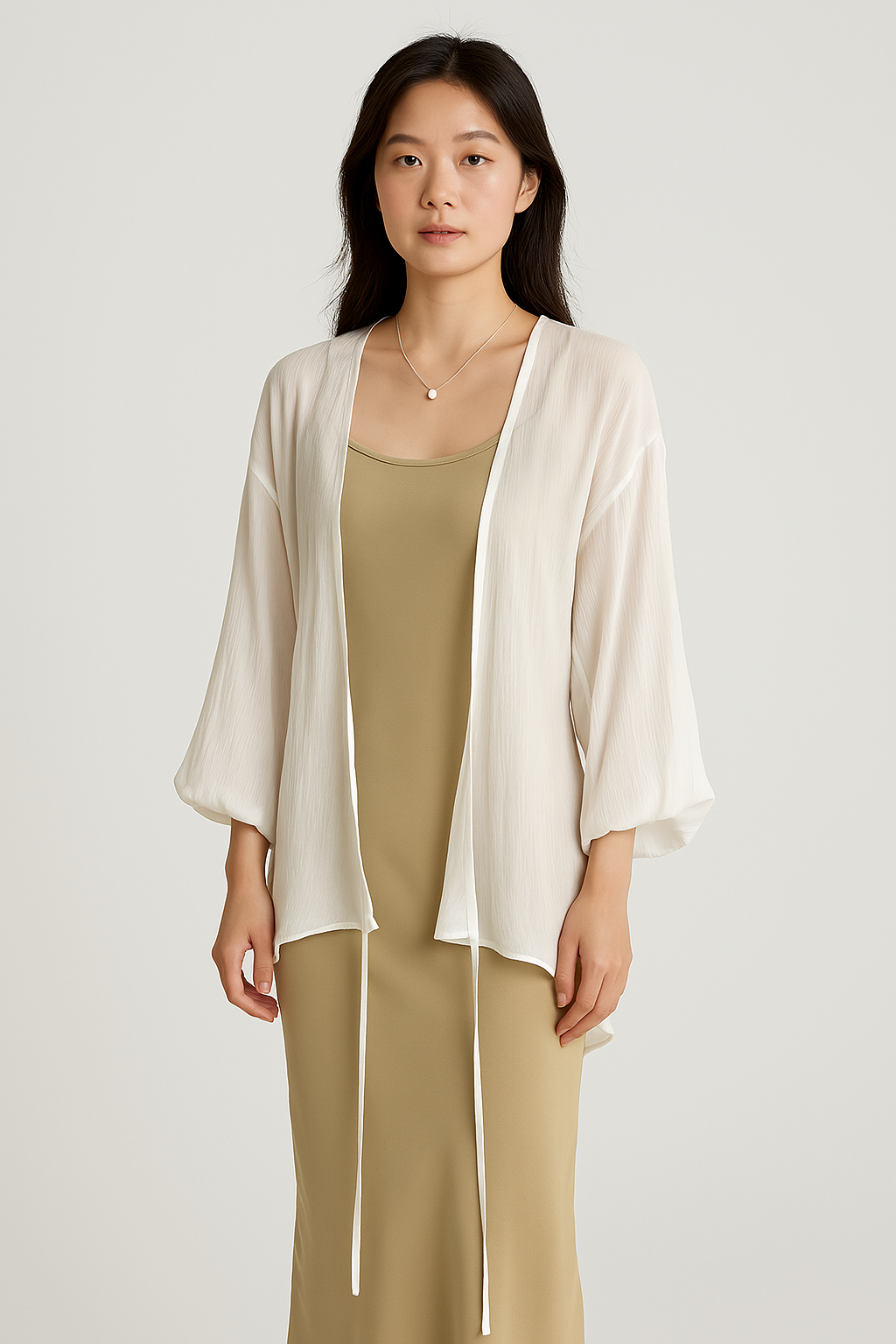 Women's lightweight open-front cardigan loose fit breathable sheer knit layer for spring and autumn