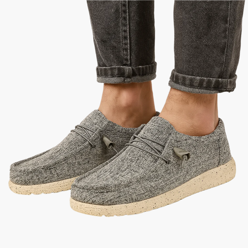 Men's canvas slip-on loafers modern silhouette breathable lightweight everyday casual footwear clean lines
