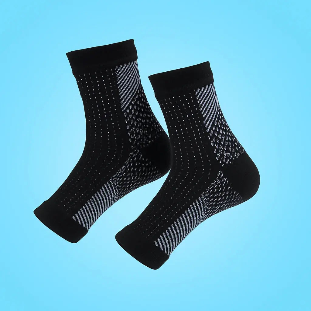 MediFlex compression socks five-zone nano support plantar fasciitis relief breathable heel cushion work travel