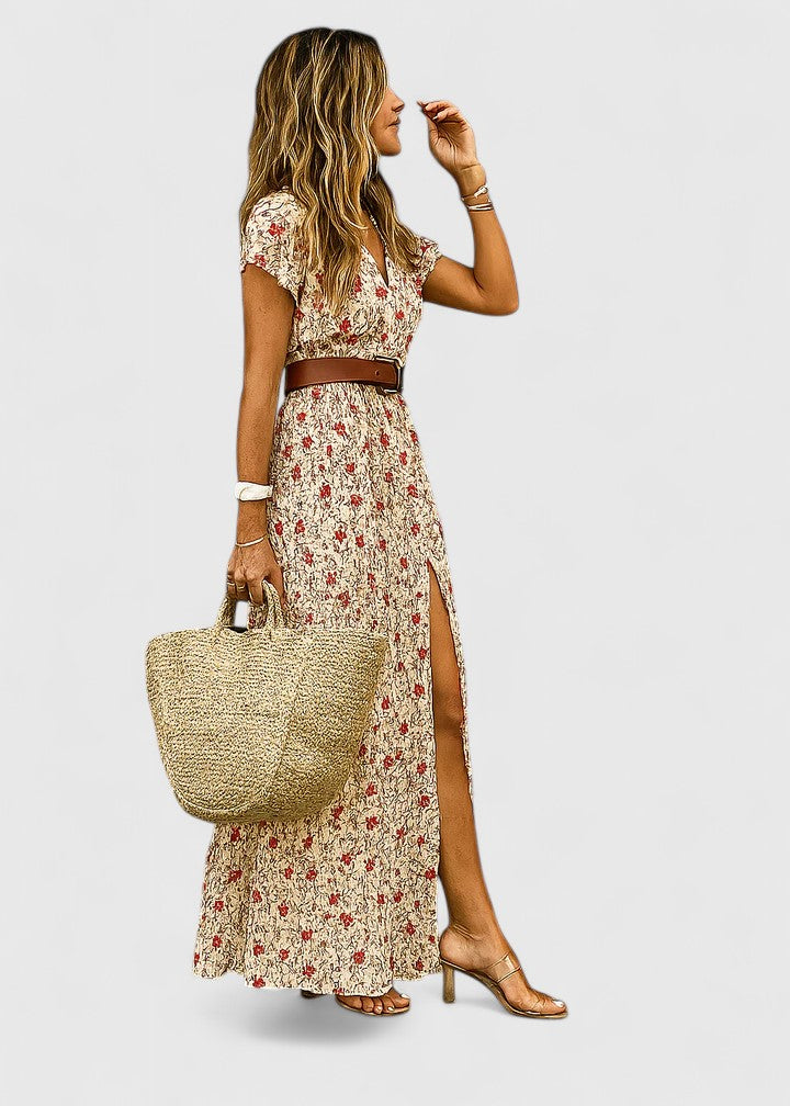Jessica women's short sleeve maxi dress breezy relaxed silhouette casual summer flowy fit