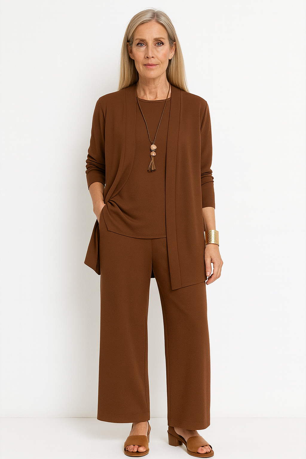 Blair | Women's 3-Piece Cardigan Tank Top & Wide Leg Pants Set