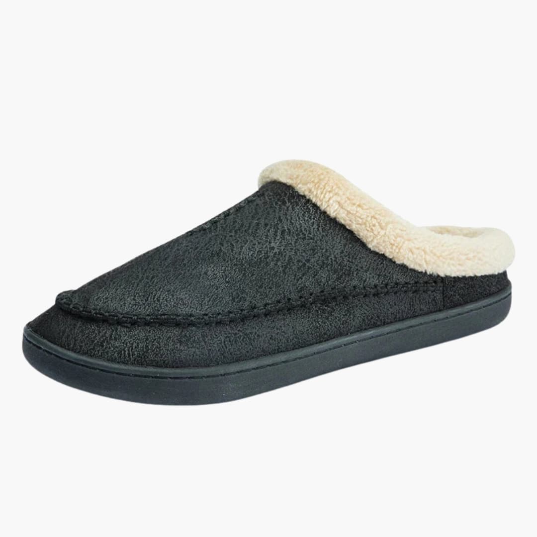 Men's slip-on indoor slippers with non-slip sole and full foot coverage for all-day comfort