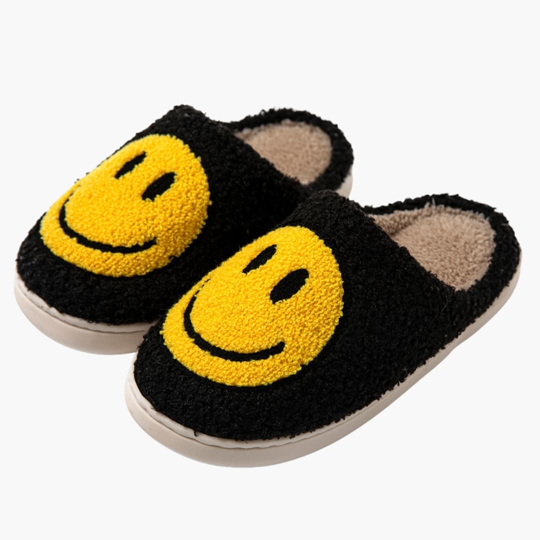 Cozy unisex slip-on indoor slippers patterned textile upper with non-slip sole for home comfort
