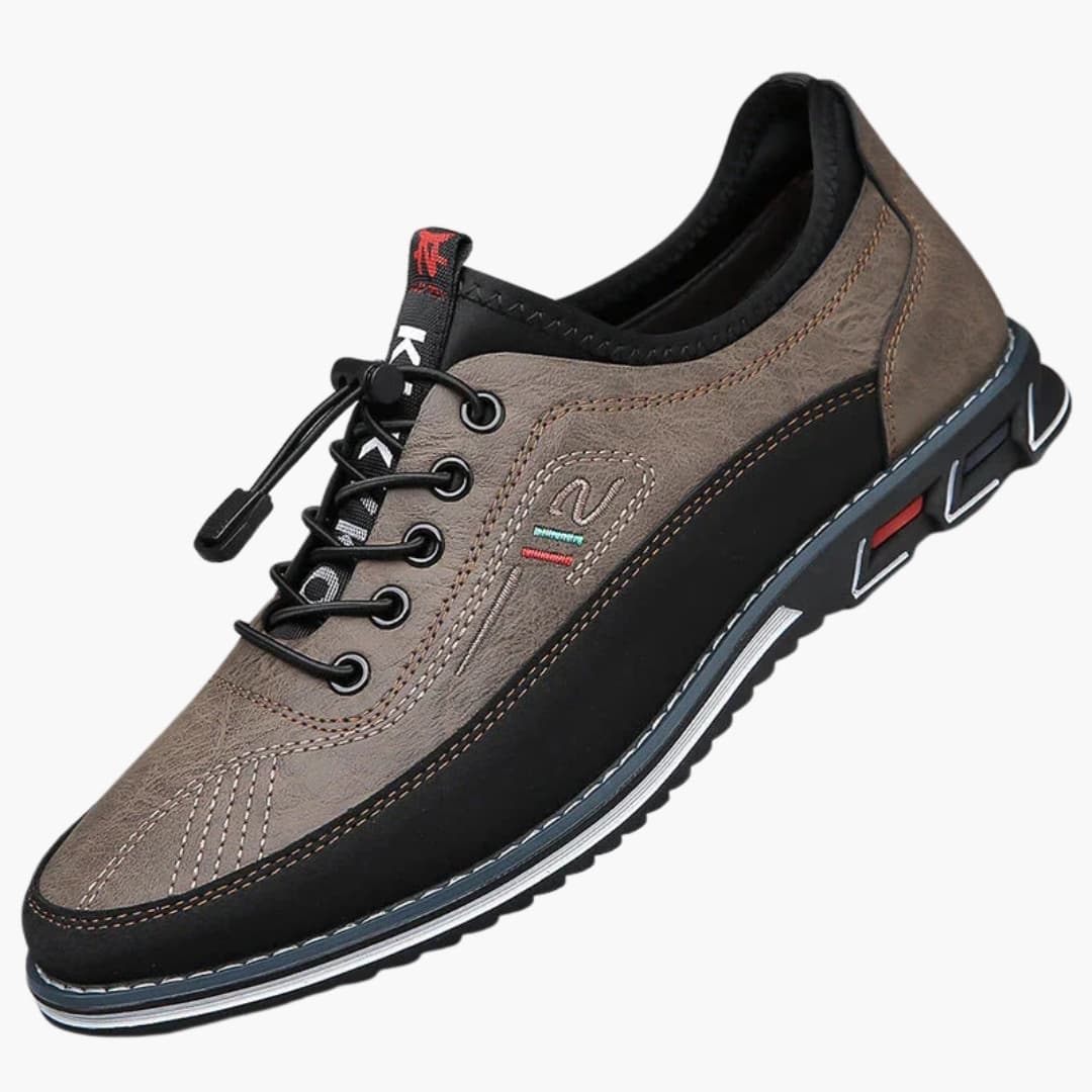 Men's black Oxford shoes lace-up round toe smooth leather low-top formal casual everyday wear