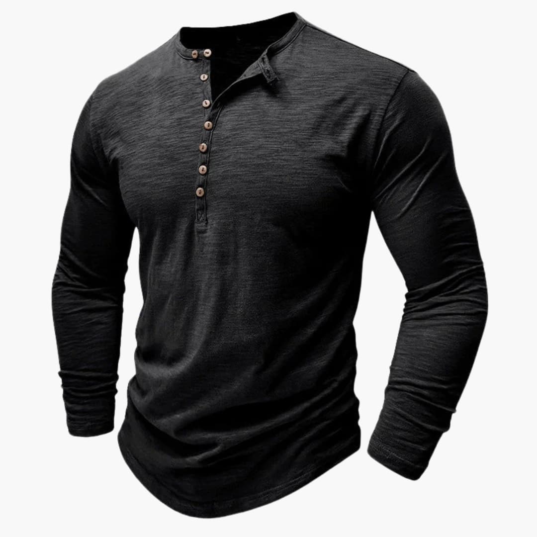 Men's relaxed fit short sleeve shirt with chest pocket, round neckline, minimalist casual everyday style