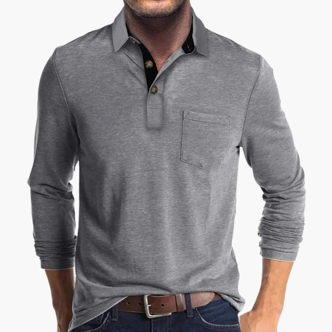 Men's white straight-fit long-sleeve business shirt with classic collar and full button closure