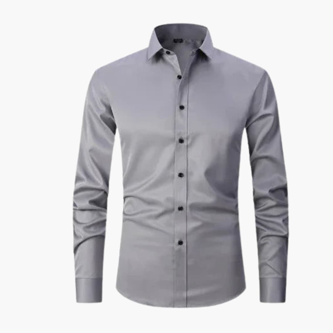 Men's stretch button-down shirt pointed collar polished flexible long-sleeve everyday office wear