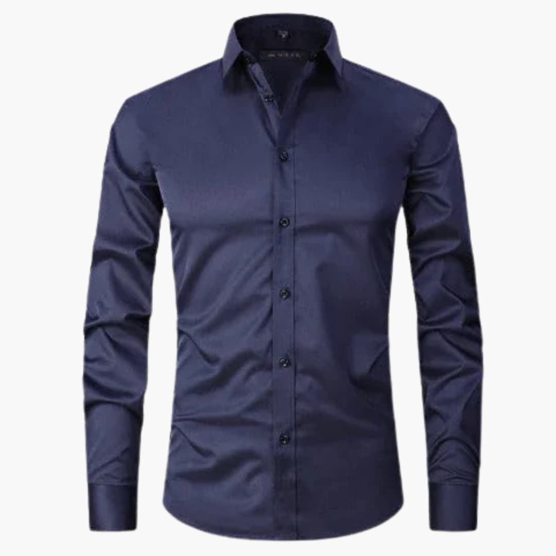 Men's stretch button-down shirt pointed collar polished flexible long-sleeve everyday wear